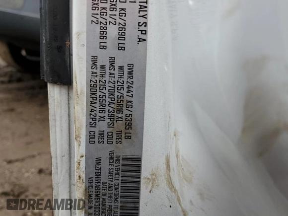 2021 Ram ProMaster City Cargo Tradesman with VIN ZFBHRFAB6M6V30331, listed as a Copart auction lot 47641145 with 42,047 mi miles and Salvage title. Bid and sale history available at DreamBid. Image 13.