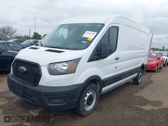 2023 Ford Transit Cargo with VIN 1FTBR1C8XPKC07063, listed as a IAAI auction lot 42103484 with 12,946 mi miles. Bid and sale history available at carsss.com. Image 2.