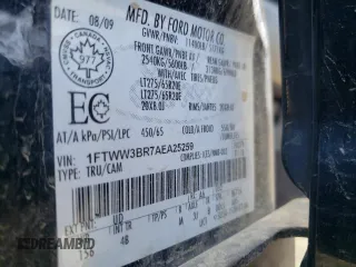 2010 Ford F-350 XL with VIN 1FTWW3BR7AEA25259, listed as a Copart auction lot 60912525 with 156,025 mi miles and Salvage title. Bid and sale history available at DreamBid. Image 12.
