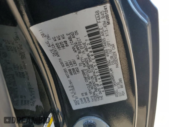 2012 Mitsubishi Eclipse GS with VIN 4A31K5DF5CE008271, listed as a Copart auction lot 60137874 with 0 mi miles and Salvage Title. Bid and sale history available at carsss.com. Image 12.