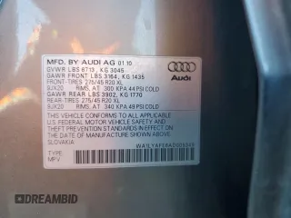 2010 Audi Q7 3.6L Premium Plus with VIN WA1LYAFE6AD005349, listed as a Copart auction lot 48368635 with 103,688 mi miles and Clean Title. Bid and sale history available at carsss.com. Image 13.