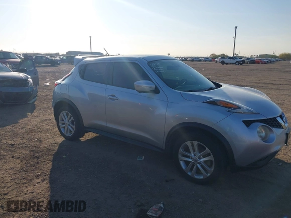 2015 Nissan Juke S with VIN JN8AF5MR8FT512836, listed as a IAAI auction lot 41143224 with 66,728 mi miles. Bid and sale history available at carsss.com. Image 1.