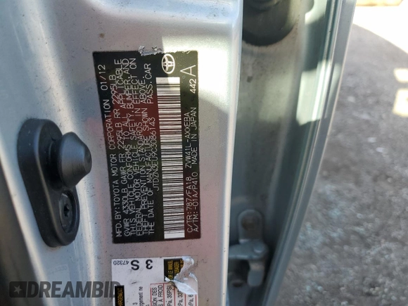 2012 Toyota Prius Two with VIN JTDZN3EU9C3086143, listed as a Copart auction lot 79880204 with 297,280 mi miles and Salvage Title. Bid and sale history available at DreamBid. Image 12.