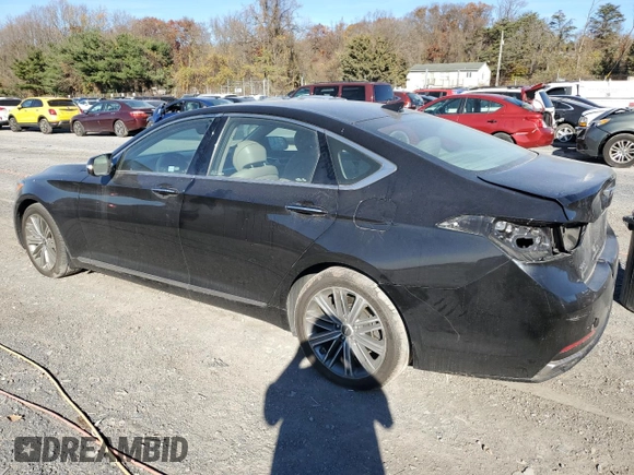2018 Genesis G80 3.8L with VIN KMHGN4JEXJU250000, listed as a Copart auction lot 79301174 with 74,636 mi miles and Salvage title. Bid and sale history available at DreamBid. Image 2.
