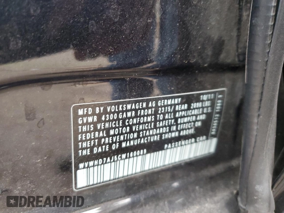2012 Volkswagen GTI w/Conv & Sunroof PZEV с VIN WVWHD7AJ5CW160089, выставлен на аукционе Copart как лот 48440675 с пробегом 126 559 миль миль и Списание • Salvage title. История ставок и продаж доступна на DreamBid. Изображение 15.