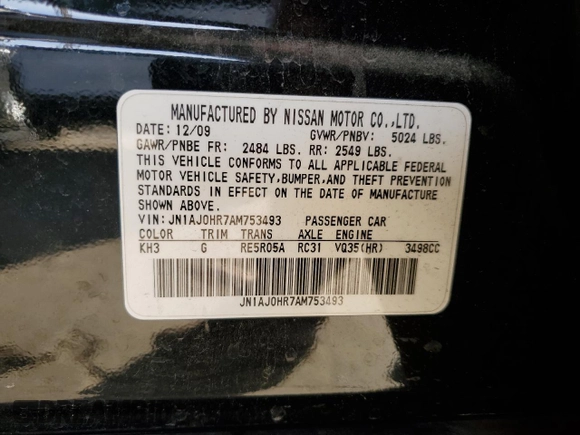 2010 Infiniti EX Journey with VIN JN1AJ0HR7AM753493, listed as a Copart auction lot 80313564 with 162,066 mi miles and Salvage Title. Bid and sale history available at DreamBid. Image 12.