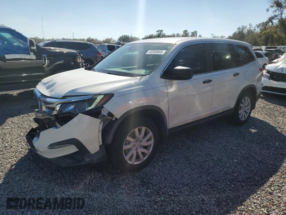 2019 Honda Pilot LX with VIN 5FNYF5H12KB006768, listed as a Copart auction lot 43393665 with 59,121 mi miles and Salvage Title. Bid and sale history available at DreamBid. Image 1.