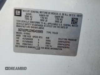 2017 GMC Sierra 1500 Denali z VIN 3GTU2PEJ2HG433669, wystawiony jako Copart lot #57460285 z przebiegiem 131 113 mil mil oraz Szkoda całkowita • Salvage title. Historia ofert i sprzedaży dostępna na DreamBid. Obrazek 13.