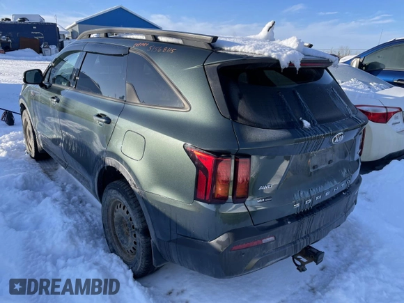 2021 Kia Sorento X-Line z VIN 5XYRGDLF1MG012586, wystawiony jako Copart lot #51568115 z przebiegiem Nie podano mil oraz Szkoda całkowita • Salvage title. Historia ofert i sprzedaży dostępna na DreamBid. Obrazek 2.