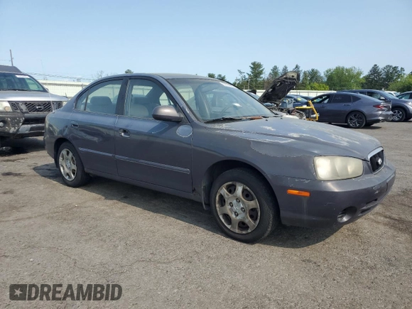 2002 Hyundai Elantra GLS with VIN KMHDN45D22U384067, listed as a Copart auction lot 59384065 with 131,236 mi miles and Salvage title. Bid and sale history available at DreamBid. Image 4.
