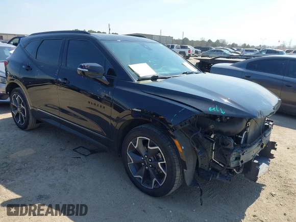 2022 Chevrolet Blazer RS with VIN 3GNKBERS2NS185275, listed as a IAAI auction lot 41687369 with 43,695 mi miles. Bid and sale history available at carsss.com. Image 1.