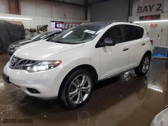2012 Nissan Murano SL with VIN JN8AZ1MW2CW204528, listed as a Copart auction lot 47390035 with 116,466 mi miles and Salvage Title. Bid and sale history available at carsss.com. Image 1.