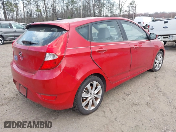 2012 Hyundai Accent SE with VIN KMHCU5AE8CU037718, listed as a IAAI auction lot 41845159 with 167,444 mi miles. Bid and sale history available at carsss.com. Image 4.