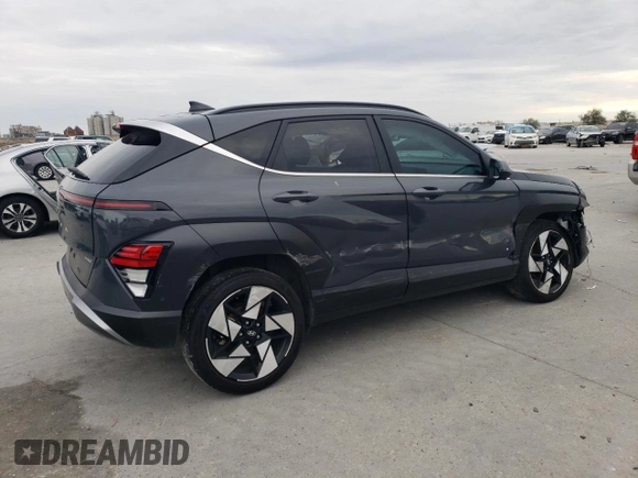 2024 Hyundai Kona Limited with VIN KM8HECA31RU066685, listed as a Copart auction lot 46361145 with 37,334 mi miles and Salvage Title. Bid and sale history available at carsss.com. Image 3.