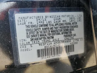 2013 Nissan Sentra FE+ S with VIN 3N1AB7AP7DL784756, listed as a Copart auction lot 56229205 with Not Provided miles and Salvage Title. Bid and sale history available at DreamBid. Image 12.