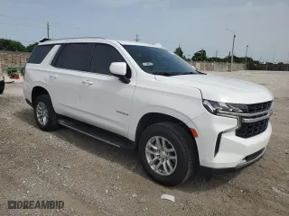 2021 Chevrolet Tahoe LS with VIN 1GNSCMKD7MR494339, listed as a Copart auction lot 62408244 with 26,690 mi miles and Salvage Title. Bid and sale history available at carsss.com. Image 4.