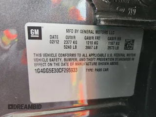 2012 Buick LaCrosse Premium 2 with VIN 1G4GG5E30CF295933, listed as a Copart auction lot 64004485 with 81,511 mi miles and Clean title. Bid and sale history available at DreamBid. Image 12.