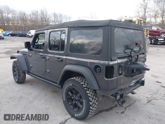 2021 Jeep Wrangler Unlimited Sport S with VIN 1C4HJXDN9MW822281, listed as a IAAI auction lot 41163183 with 23,665 mi miles and . Bid and sale history available at DreamBid. Image 3.