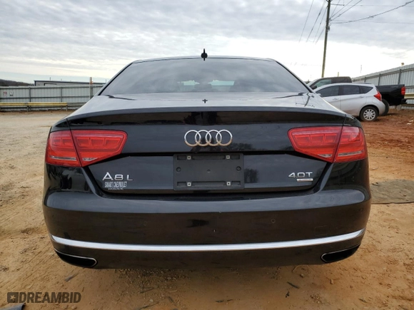 2014 Audi A8 L 4.0T with VIN WAUR2AFD8EN003429, listed as a Copart auction lot 86283124 with 124,410 mi miles and Salvage Title. Bid and sale history available at carsss.com. Image 6.