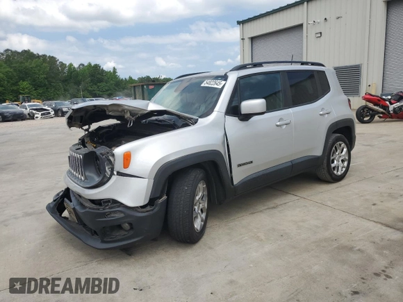 2018 Jeep Renegade Latitude with VIN ZACCJABB3JPH11802, listed as a Copart auction lot 54822645 with 130,541 mi miles and Salvage title. Bid and sale history available at DreamBid. Image 1.