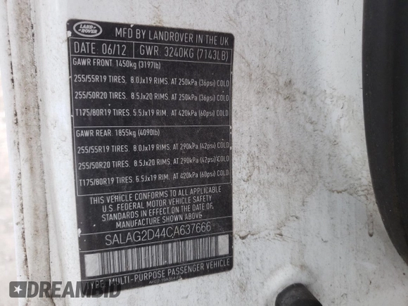 2012 Land Rover LR4 HSE z VIN SALAG2D44CA637666, wystawiony jako Copart lot #64628805 z przebiegiem 155 108 mil mil oraz Szkoda całkowita • Salvage title. Historia ofert i sprzedaży dostępna na DreamBid. Obrazek 13.