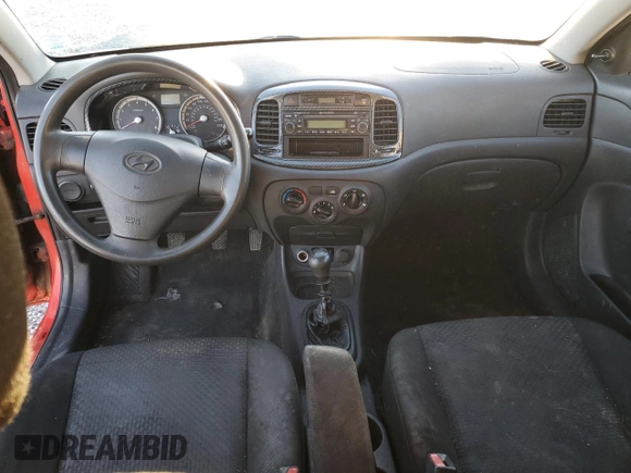 2009 Hyundai Accent Man L with VIN KMHCN35C59U142901, listed as a Copart auction lot 83385764 with 0 mi miles and Clean Title. Bid and sale history available at carsss.com. Image 8.
