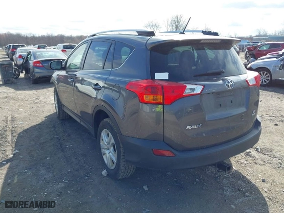 2015 Toyota RAV4 LE with VIN JTMBFREV7FJ027327, listed as a IAAI auction lot 41877564 with 121,831 mi miles. Bid and sale history available at carsss.com. Image 3.