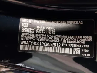 2023 BMW 8 Series with VIN WBAFY4C01PCM52812, listed as a IAAI auction lot 41967777 with 12,490 mi miles and . Bid and sale history available at DreamBid. Image 9.