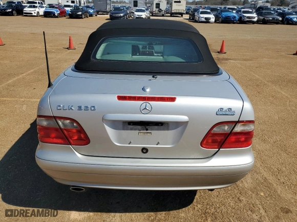2002 Mercedes-Benz CLK-Class with VIN WDBLK65G32T114476, listed as a Copart auction lot 46873655 with 79,682 mi miles and Salvage Title. Bid and sale history available at carsss.com. Image 6.
