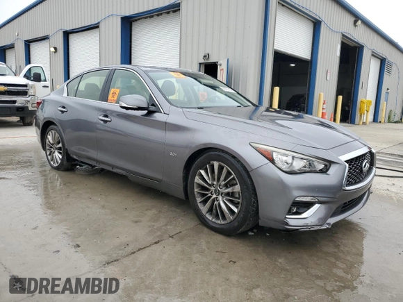 2018 Infiniti Q50 Luxe with VIN JN1EV7AP7JM366935, listed as a Copart auction lot 59781175 with 35,905 mi miles and Salvage title. Bid and sale history available at DreamBid. Image 4.