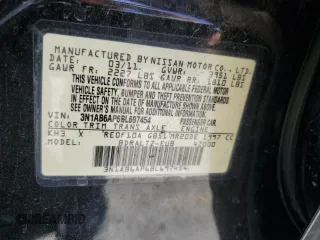 2011 Nissan Sentra S z VIN 3N1AB6AP6BL697454, wystawiony jako Copart lot #63812275 z przebiegiem 168 584 mil mil oraz Szkoda całkowita • Salvage title. Historia ofert i sprzedaży dostępna na DreamBid. Obrazek 12.