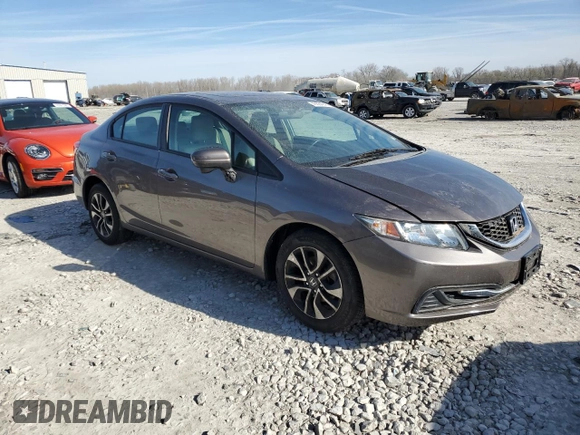 2015 Honda Civic EX with VIN 19XFB2F82FE044594, listed as a Copart auction lot 49884945 with 82,094 mi miles and Salvage Title. Bid and sale history available at DreamBid. Image 4.