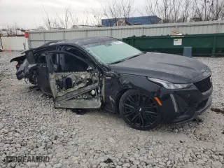 2024 Cadillac CT5-V with VIN 1G6DV5RW0R0130786, listed as a Copart auction lot 46894525 with 0 mi miles and Salvage Title. Bid and sale history available at carsss.com. Image 4.