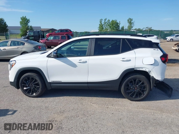 2024 GMC Terrain SLE with VIN 3GKALTEG3RL388266, listed as a IAAI auction lot 42582525 with 12,569 mi miles and . Bid and sale history available at DreamBid. Image 14.