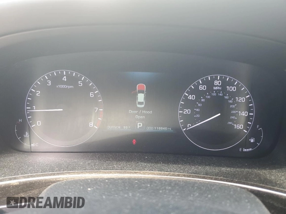 2014 Hyundai Equus Signature with VIN KMHGH4JH4EU074679, listed as a Copart auction lot 56581505 with 118,846 mi miles and Salvage title. Bid and sale history available at DreamBid. Image 9.