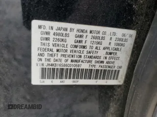 2006 Acura RL z VIN JH4KB16586C010597, wystawiony jako Copart lot #53846535 z przebiegiem 212 219 mil mil oraz Szkody całkowita. Historia ofert i sprzedaży dostępna na DreamBid. Obrazek 12.