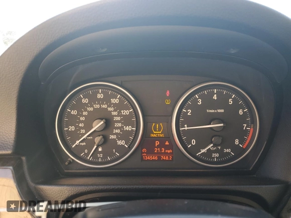 2007 BMW 3 Series 335i with VIN WBAWL73577PX48793, listed as a Copart auction lot 57129955 with 134,546 mi miles and Salvage title. Bid and sale history available at DreamBid. Image 9.