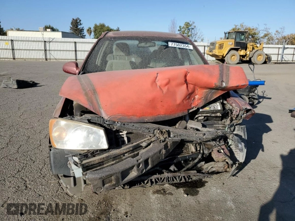 2005 Kia Spectra LX with VIN KNAFE122855108907, listed as a Copart auction lot 77502354 with Not Provided miles and Salvage Title. Bid and sale history available at carsss.com. Image 5.