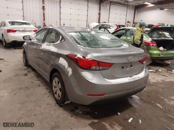 2016 Hyundai Elantra SE with VIN 5NPDH4AE6GH758014, listed as a IAAI auction lot 41381937 with 46,184 mi miles. Bid and sale history available at carsss.com. Image 3.