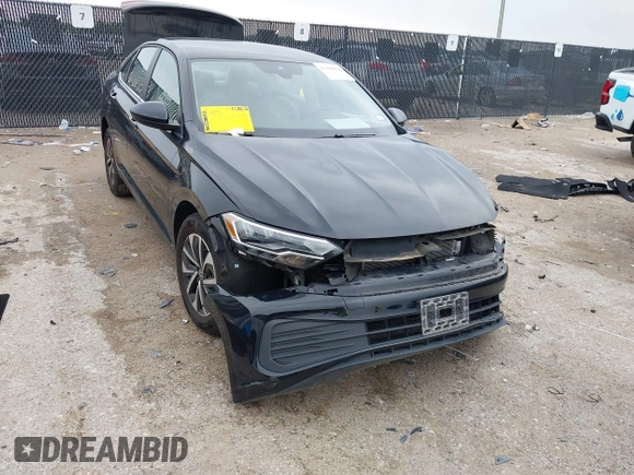 2024 Volkswagen Jetta S with VIN 3VW5M7BU7RM014472, listed as a IAAI auction lot 42298074 with 12,662 mi miles and . Bid and sale history available at DreamBid. Image 1.