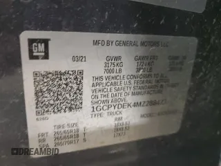 2021 Chevrolet Silverado 1500 LT with VIN 1GCPYDEK4MZ288423, listed as a Copart auction lot 79957214 with 66,136 mi miles and Salvage Title. Bid and sale history available at carsss.com. Image 14.
