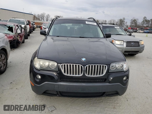 2009 BMW X3 xDrive30i with VIN WBXPC93499WJ25696, listed as a Copart auction lot 46978465 with 0 mi miles and Salvage Title. Bid and sale history available at carsss.com. Image 5.