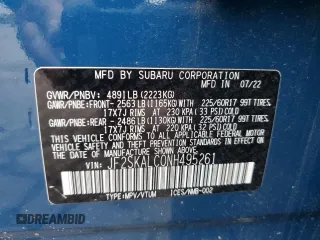 2022 Subaru Forester Wilderness with VIN JF2SKALC0NH495261, listed as a Copart auction lot 57078315 with 19,825 mi miles and Salvage title. Bid and sale history available at DreamBid. Image 12.