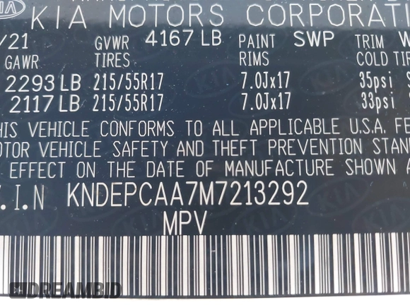 2021 Kia Seltos LX z VIN KNDEPCAA7M7213292, wystawiony jako IAAI lot #42092576 z przebiegiem 35 664 mil mil oraz . Historia ofert i sprzedaży dostępna na DreamBid. Obrazek 9.