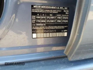 2005 Mercedes-Benz M-Class 3.7L with VIN 4JGAB57E95A536519, listed as a Copart auction lot 71129024 with 123,365 mi miles and Salvage Title. Bid and sale history available at carsss.com. Image 13.
