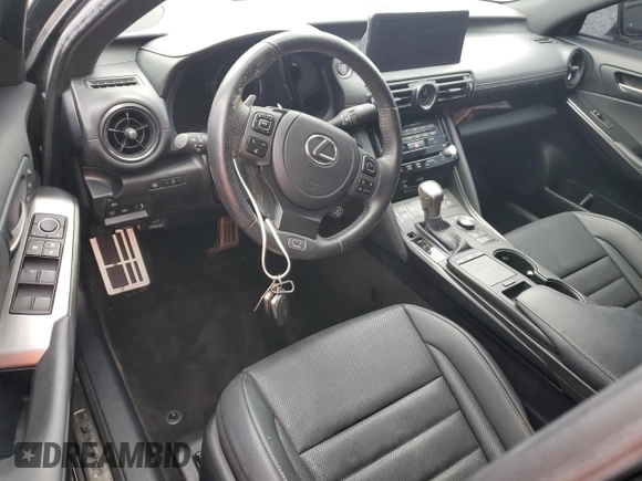 2023 Lexus IS with VIN JTHAP1D20P5002151, listed as a Copart auction lot 85615874 with 36,612 mi miles and Salvage Title. Bid and sale history available at carsss.com. Image 8.