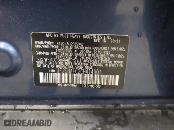 2012 Subaru Forester X Limited with VIN JF2SHAFC2CH414901, listed as a IAAI auction lot 42336161 with 174,734 mi miles and . Bid and sale history available at DreamBid. Image 9.
