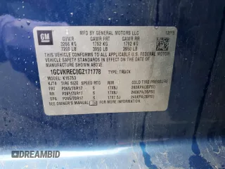 2016 Chevrolet Silverado 1500 LT with VIN 1GCVKREC0GZ171778, listed as a Copart auction lot 53093835 with 147,589 mi miles and Salvage Title. Bid and sale history available at DreamBid. Image 12.