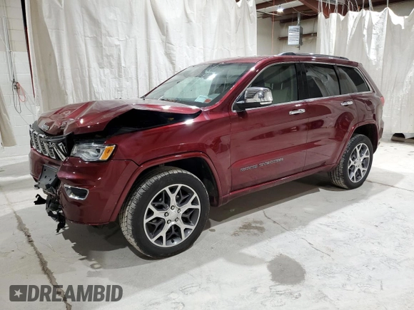 2019 Jeep Grand Cherokee Overland with VIN 1C4RJFCT3KC687246, listed as a Copart auction lot 52098394 with 74,113 mi miles and Salvage Title. Bid and sale history available at carsss.com. Image 1.