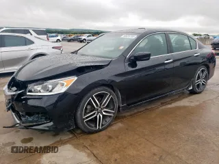 2016 Honda Accord Sport с VIN 1HGCR2F55GA083741, выставлен на аукционе Copart как лот 60839795 с пробегом 107 107 миль миль и Списание • Salvage title. История ставок и продаж доступна на DreamBid. Изображение 1.